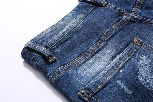 

men's jeans summer style men shorts luxury denim trousers zipper patchwork slim blue hole for 8055