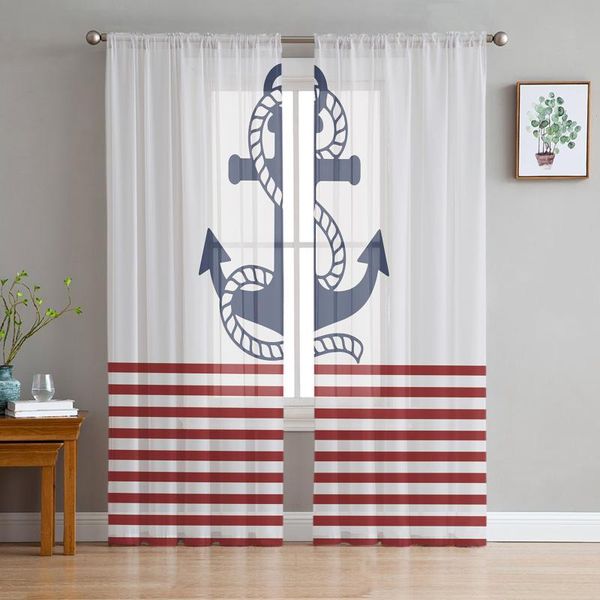 

curtain & drapes anchor red stripes sheer curtains for living room modern voile bedroom tulle window decor