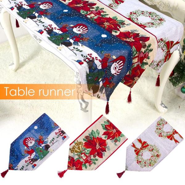 

table cloth christmas runner decorative european embroidered tapestry santa runners decoration for el home festival