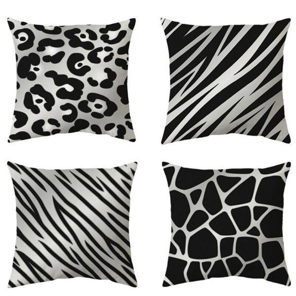 

pillow case 2021 est modern art pattern geometric striped leopard print plush sofa throw pillowcover pillowcase