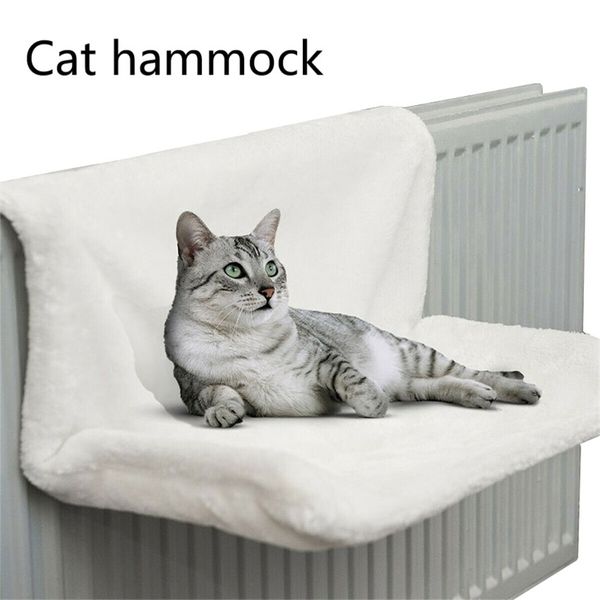 Haustier Katze Tier Hängematte Luxus Heizkörper Bett Hängen Winter Warme Fleece Korb Hängematten Metall Eisen Rahmen Schlafen für Katzen 211006