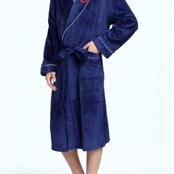 

bathrobe 2020 casual new men's flannel home and nightgown, Black;white