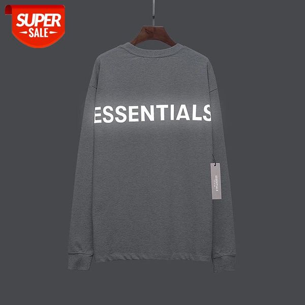 

fog long shirt men and women loose 100% cotton long-sleeved t-shirt reflective printing hip-hop style essentials #3t8v, White;black