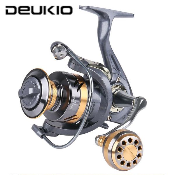 

deukio new fishing coil double spool fishing reel 5.2:1 spinning reel professional metal left/right hand wheels