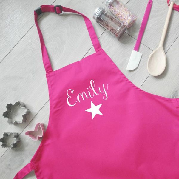 

aprons personalised children's star apron kids custom baking childrens chef (name) cooking novelty gift cookery