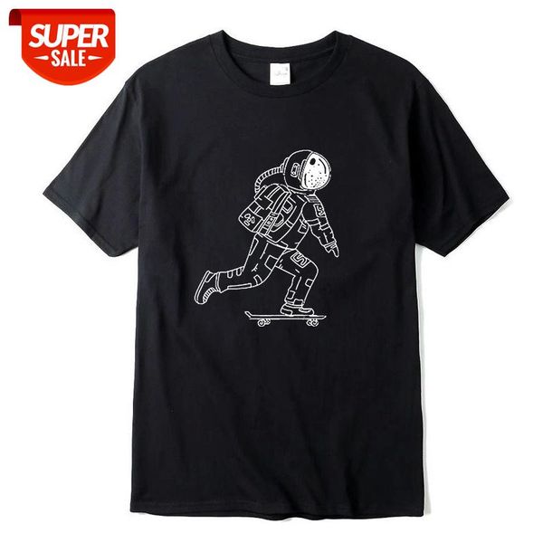 

xinyi men's 00%cotton cool short sleevetshirt casual astronaut skateboard funny o-neck tshirt loose ment-shirt tees #896o, White;black