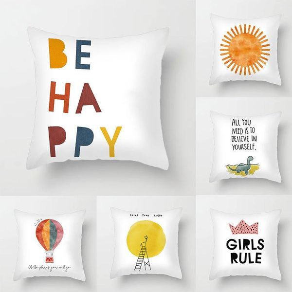 

cushion/decorative pillow cartoon pattern letter short plush home cover 18x18in /45x45cm fresh decoration sofa cushion