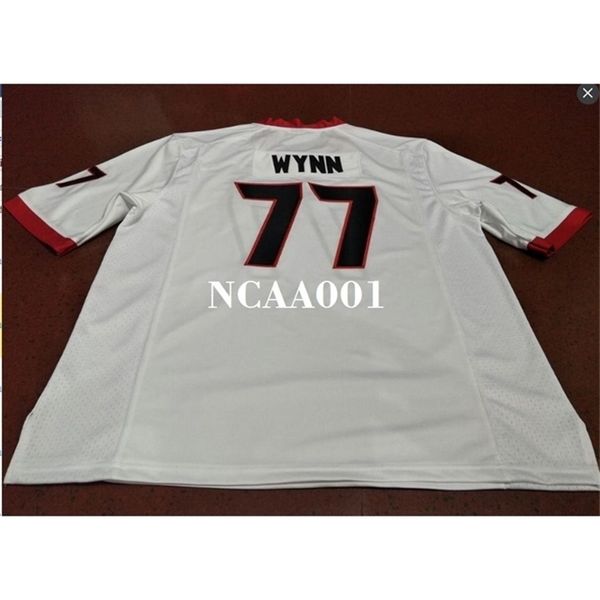 

668 #77 isaiah wynn roquan smith georgia bulldogs red black white college jersey or custom any name or number jersey