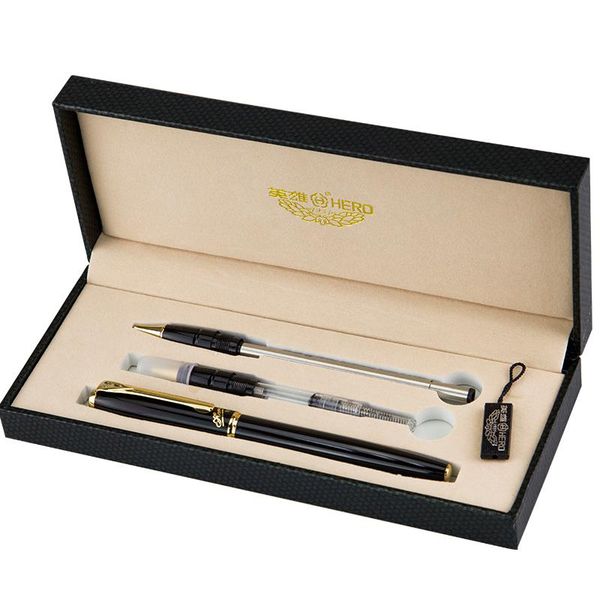 

fountain pens hero 1079 pen extra fine 0.38 0.8mm student fashion writing ink office business stationery set gift box