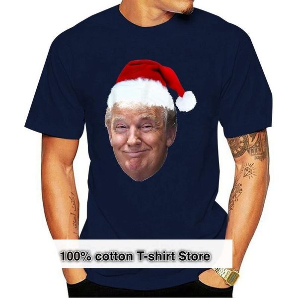

men's t-shirts donald christmas t shirt funny maga santa hat gift black t-shirt s-3xl tee custom print, White;black