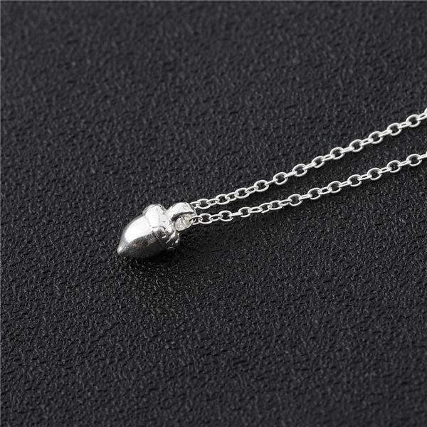 

30pcs gold rose flower in terrarium tree leaf branch pinecone acorn seashell sea wave sunshine pendant chain necklace for women choker, Silver