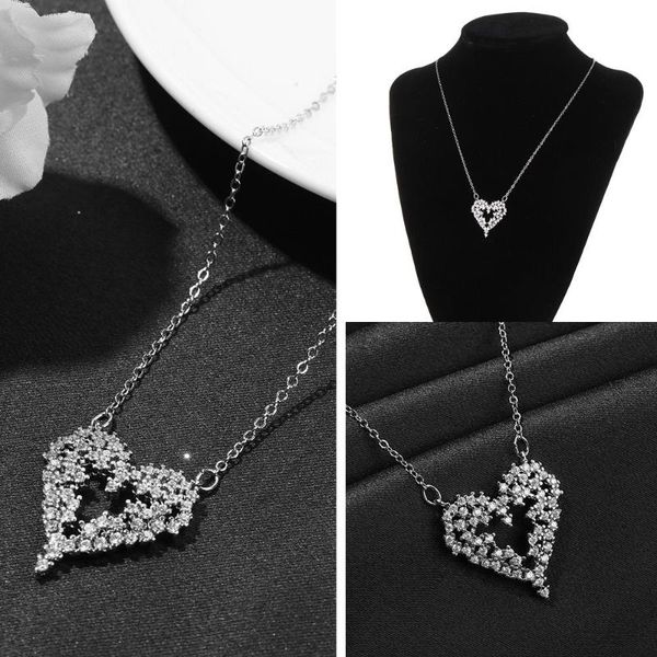 

chains wedding diamond sense of luxury full clavicle chain pendant necklace accessories, Silver