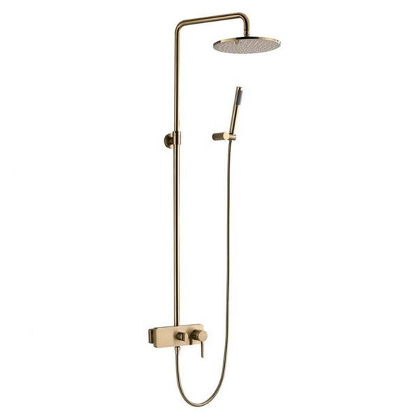 

bathroom shower sets set wall mounted brushed gold faucet cold and water mixer kit douch for el home improvement