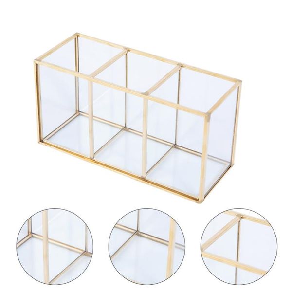 

laundry bags home cosmetics storage bucket glass makeup holder jewelry container transparent