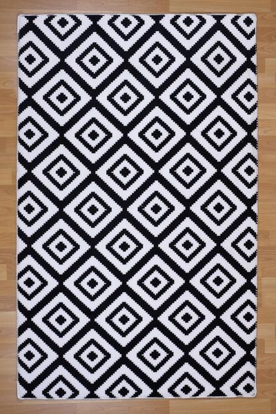 

blooms home black white square carpet