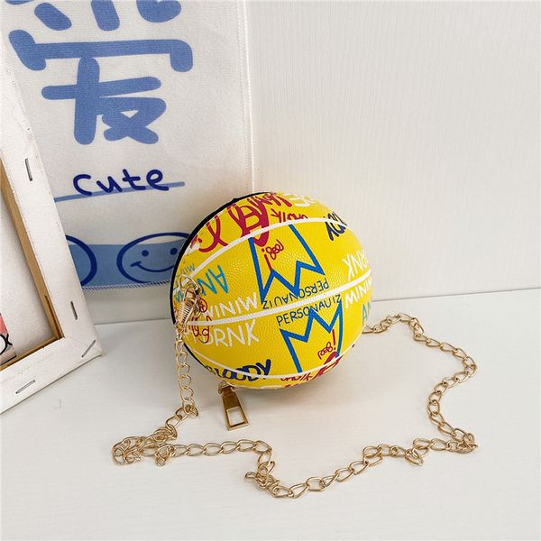 

new basketball shape clutch one shoulder crossbody chain style ladies simple fashion shoulder bag