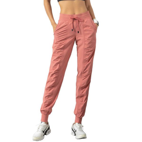 Calças esportivas respiráveis ginásio pano mulheres joggers secagem rápida magro confortável solto correndo treinamento fis leggings nove pontos bolso casual