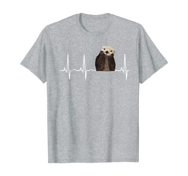 

otter heartbeat shirt - cute otter lover gift tee, White;black