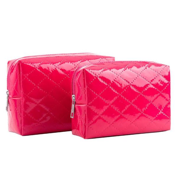 

1 pc solid patent leather cosmetic makeup bag women fashion waterproof make up case travel toiletry organizer wash storage pouch
