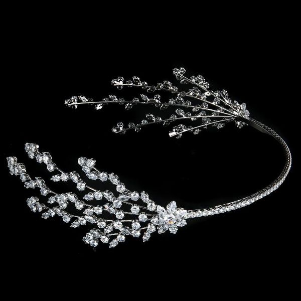 

crystal branch shape headbands bridal headwear women elegant hair wear for prom ceremony wedding banquet, Golden;silver