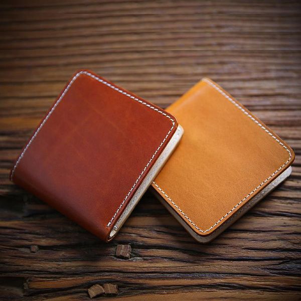 

luxury designer oil wax leather wallet genuine leather card holder wallet passcard pocket male purse short fashion, Red;black