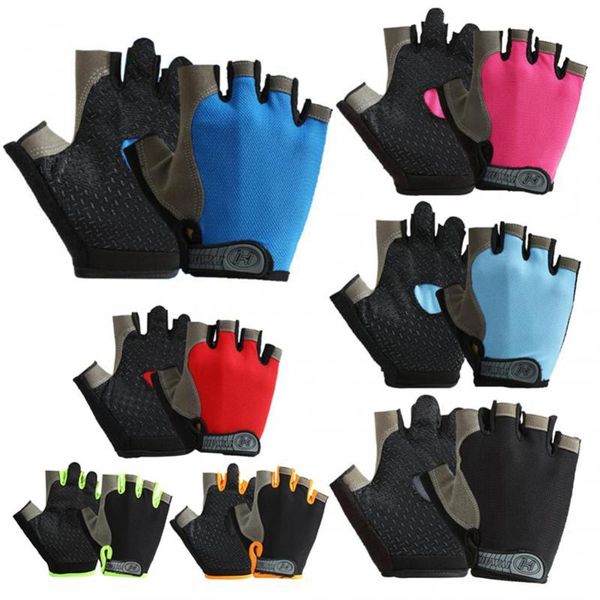 

cycling gloves men women half finger breathable bicycle bike anti slip, Black