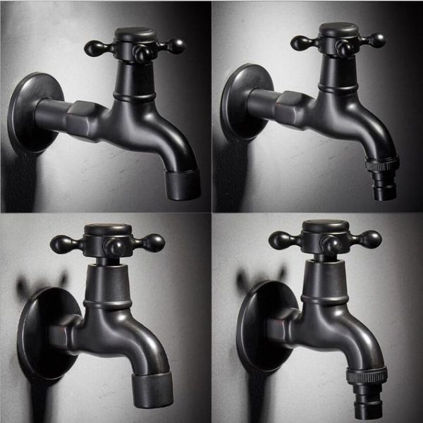 

total brass black oil brushed double using washing machine faucet bathroom corner faucet tap garden outdoor mixer