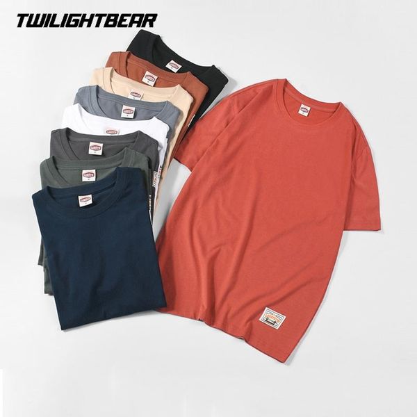 

men's t-shirts summer short sleeve pure cotton solid japanese washed polished casual t shirt men clothing oversize tees 8301, White;black