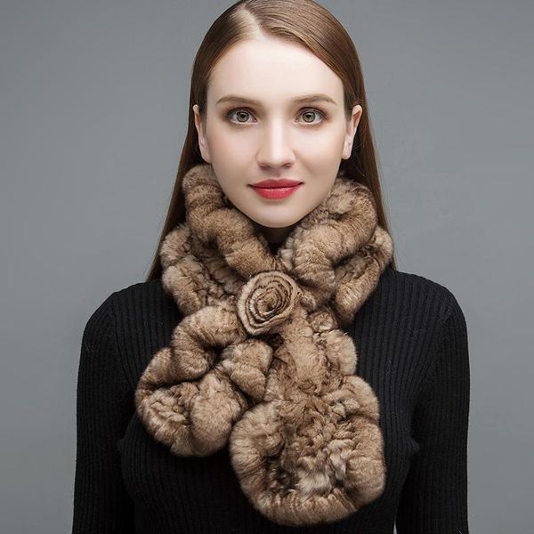 

scarves nh real fur scarf for women natural rex thick warm winter fashion floral falbala wjw019, Blue;gray