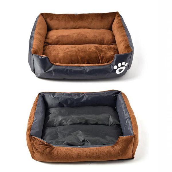 

printed foot kennel soft comfortable cotton velvet pet cages autumn and winter new waterproof and bite-resistant square pet beds