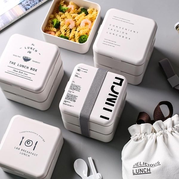 

dinnerware sets portable leakproof microwave bento lunch box japanese office school children plastic container thermal lunchbox loncher