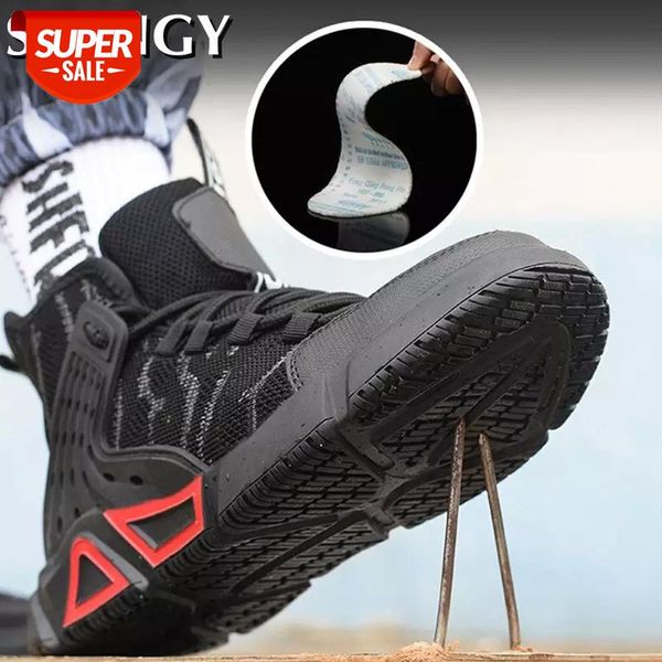 

autumn new 2020 men safety shoes lace-up mesh indestructible puncture-proof men's shoes work rubber running for males #xw0x