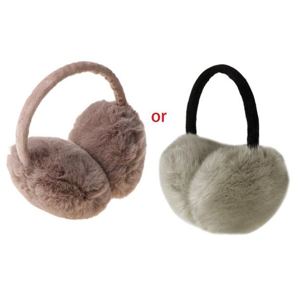 

berets 2021 winter earmuff imitation women earmuffs ear warmers large plush, Blue;gray