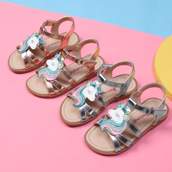 

little girls kids sandals unicorn summer toddler girls birthday party sandals baby girls princess shoes performance rose gold 3t, Black;red