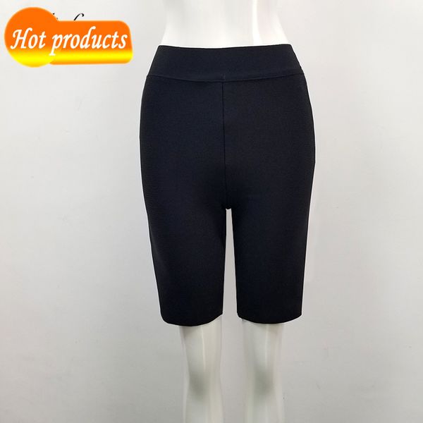 

halinfer 2021 new woman high pencil pants bandage stylish shorts party dress black 1hv2, Black;white
