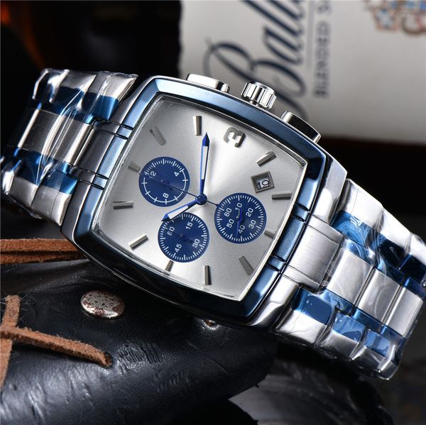 

5-Mens Watches Casual Business Square and Round Dial Multicolor Quartz Movement Stainless Steel Strap Mens Gift Watch, 17