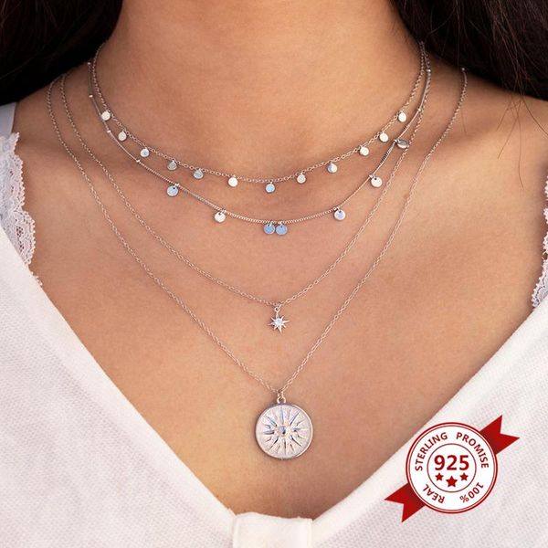 

chains 925 sterling silver choker necklace with small coins exquisite for women couple anniversary romantic jewelry gift