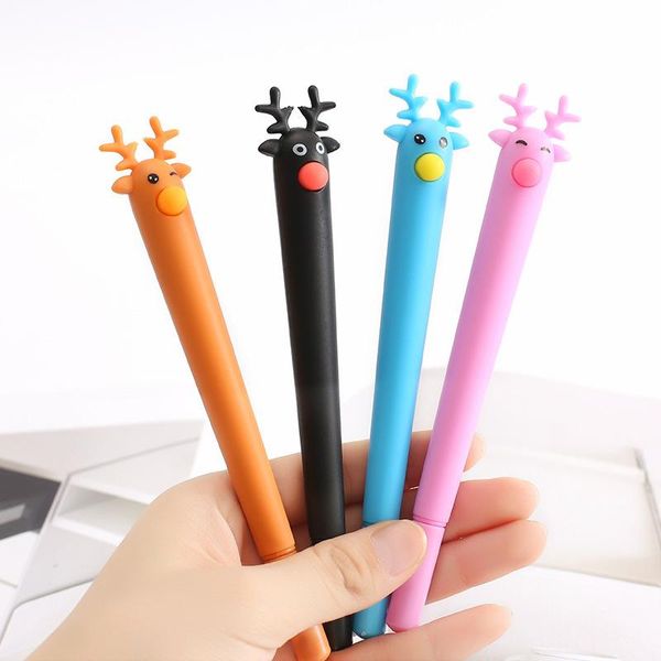 

gel pens 10pcs cute cartoon christmas elk shape pen creative student writing 0.5 mm black water stationery