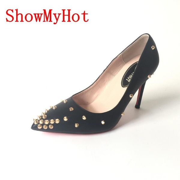 

dress shoes showmy woman high heels brand pumps red women 8/10cm wedding design party, Black