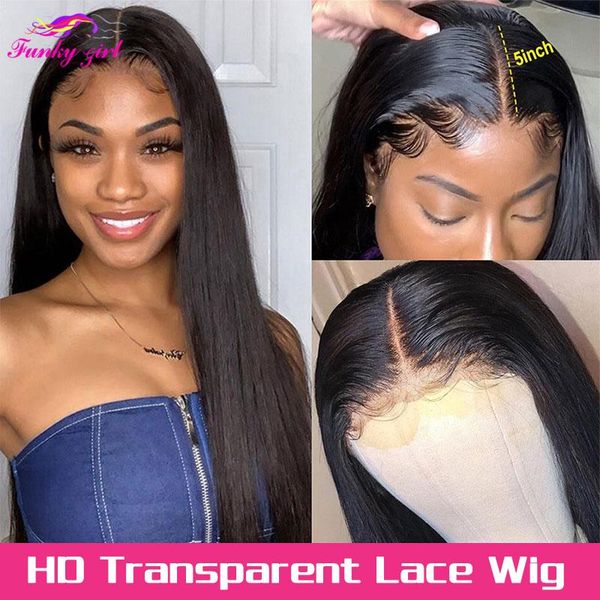 

lace wigs glueless closure wig bone straight human hair for black women transparent front remy t part, Black;brown