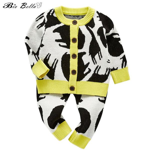 

clothing sets 2021 spring autumn clothes set born infant boy girl pants+ cartoon giraffe sweater 0-24m baby sweaters, White