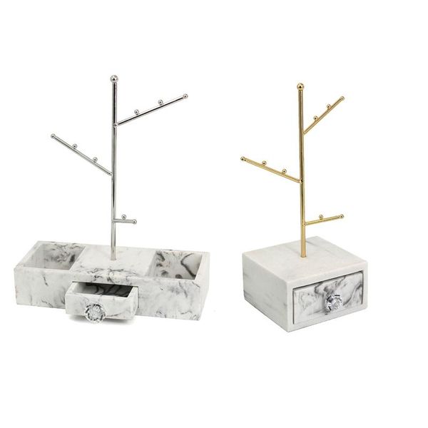 

hooks & rails creative jewelry display rack storage marble pattern