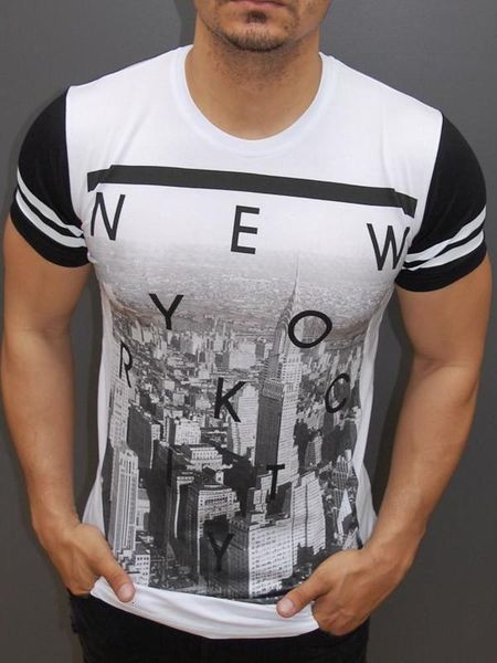 

eck summer round pure cotton letters personalized printing short sleeve t-shirt men's, White;black