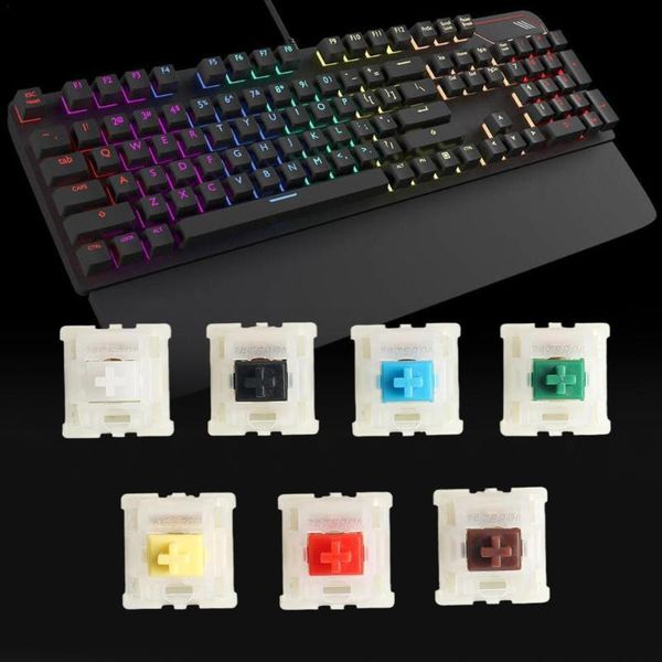 

keyboard covers 10pcs gateron 5pin milky yellow switches black red brown blue clear green 5 pin switch for mechanical fit gk61gk64 gh60