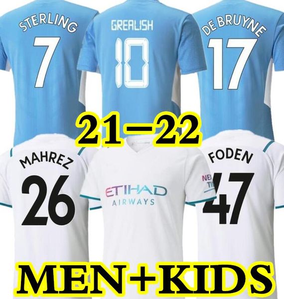 

21 22 soccer jersey 2021 2022 kane sterling manchester football shirt kun aguero de bruyne gesus bernardo mahrez rodrigo foden city men + ki, Black;yellow