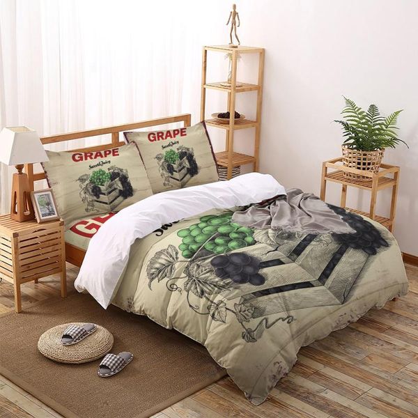 

bedding sets grape wood grain retro set for bedroom soft bedspreads bed home duvet cover quilt pillowcase