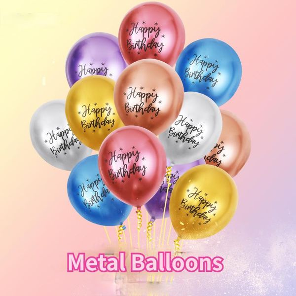 

party decoration metal balloons 12inch happy birthday decorations balony chrome latex balloon wedding decor xmas pastel globos