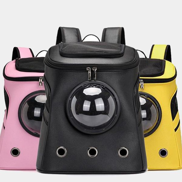 

cat carriers,crates & houses large capacity carrying bag travel out backpack double shoulder space kitten dog carrier pu
