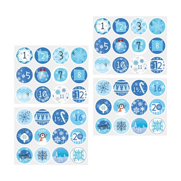 

gift wrap 20 sheets christmas number countdown sticker paper bag digital