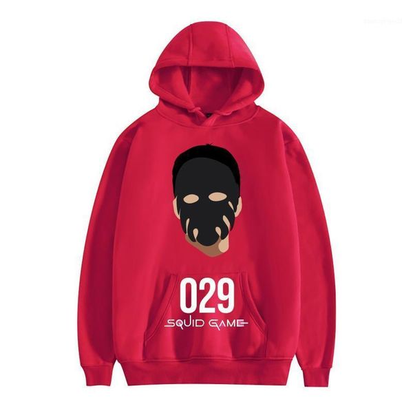 

men's hoodies & sweatshirts and women's autumn winter sports fleece hooded pullover korea tv squid game fun print long sleeve pock, Black